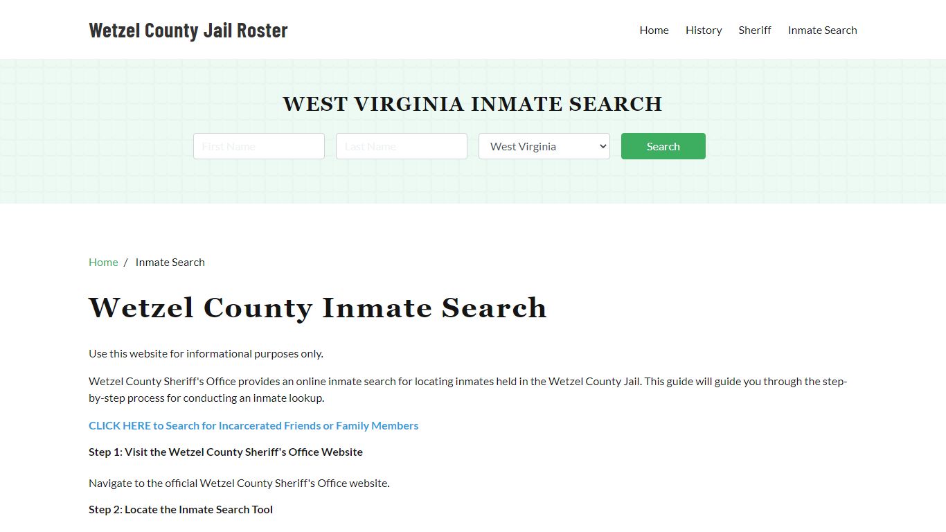 Wetzel County, WV Detainee Lookup