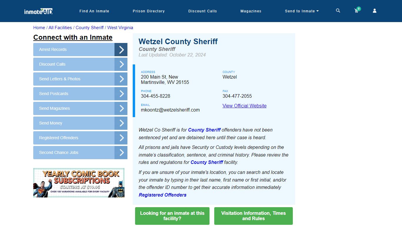 Wetzel County Sheriff & Arrest Search - InmateAid