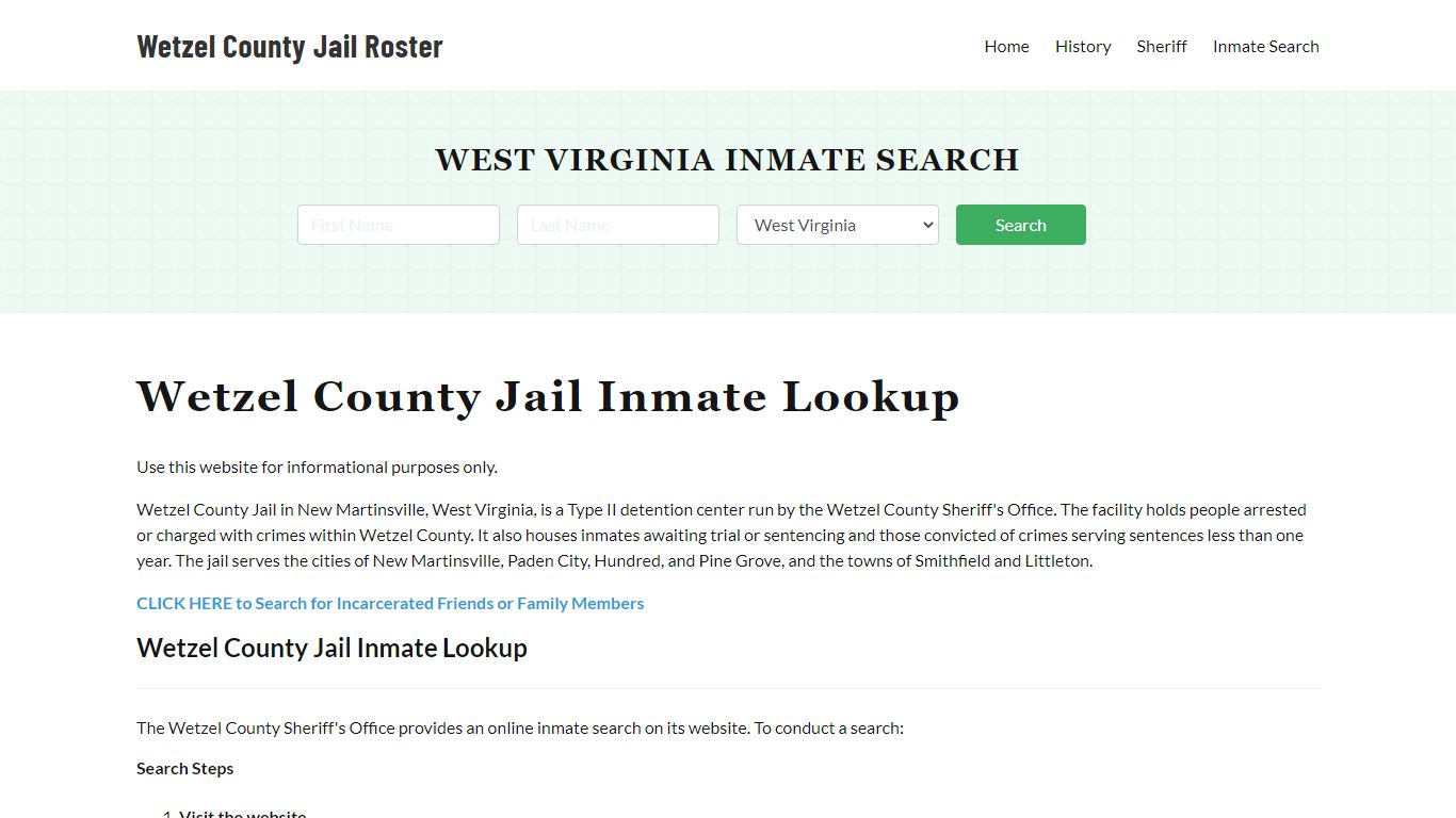 Wetzel County Jail Roster Lookup, WV, Inmate Search